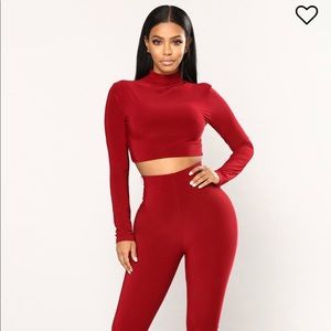 Fashion Nova Body Smile Set - Burgundy